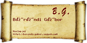 Böröndi Gábor névjegykártya