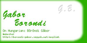 gabor borondi business card